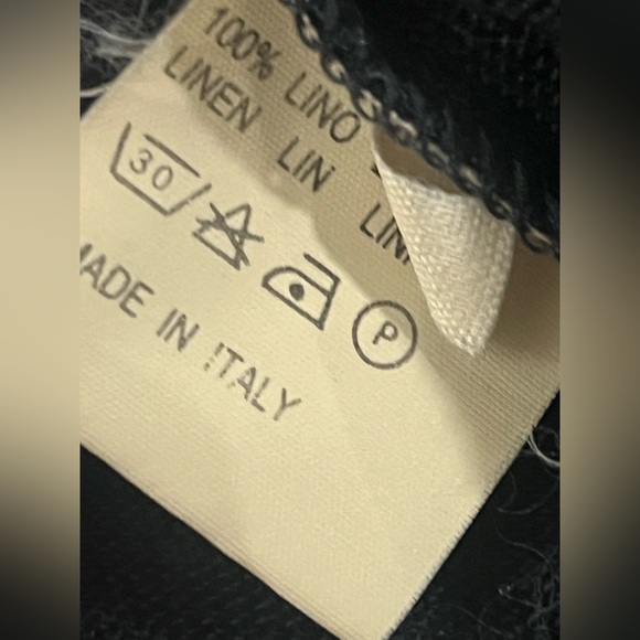 Vtg Valentino studio linen polo shirt navy extra large - Picture 5 of 8